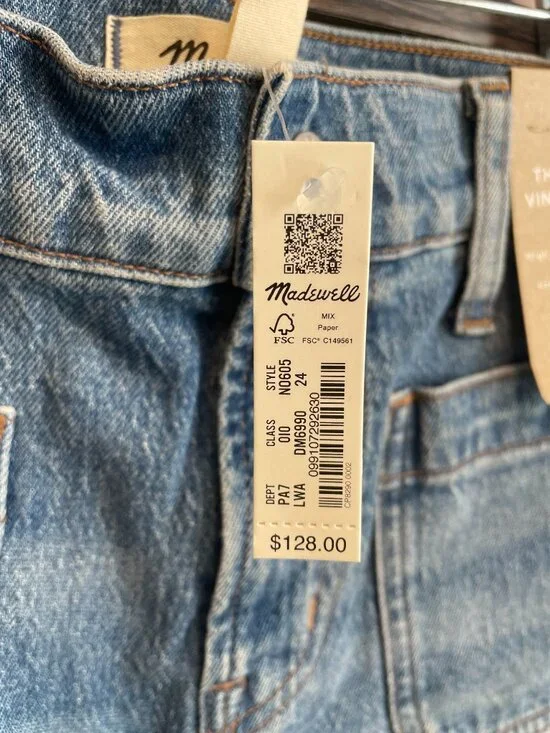 NWT Madewell Emmett patch pocket wide leg ankle jean - Picture 5 of 10